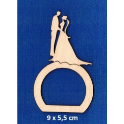 SKLEJKA #3mm Serwetnik 9x5,5cm uchwyt na serwetkę, uchwyt na gałązkę, dekoracja stołu / ŚLUB Para Młoda / 1755 / obręcz na serwetkę